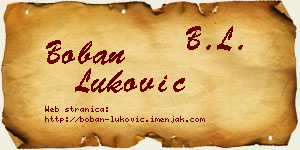 Boban Luković vizit kartica